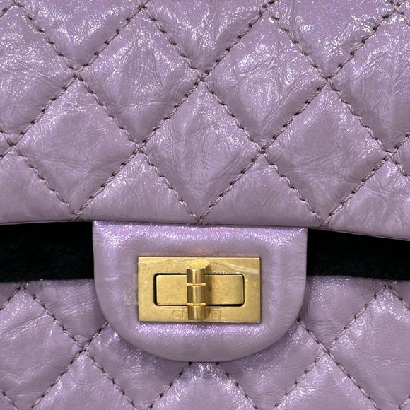 CHANEL 24P LAVENDER CALFSKIN MINI REISSUE 2.55 BAG GOLD HW - Picture 9 of 15